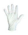 Gants de latex sans poudre d'une épaisseur de 5 mils, 9.5po de longueur, boite de 100 unités, de grandeur large.