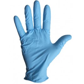 Gants de nitrile d’une épaisseur de 8 mils, 9 po de longueur (23 cm), boite de 50, de grandeur large.