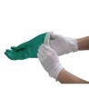 Gants d’inspection en coton mince, couleur blanche, grandeur pour femmes.