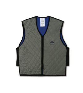 Evaporative cooling gray vest that gives you freshness and comfort for hours.