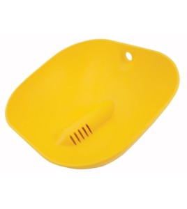 Cuvette de rechange en plastique jaune ABS pour douches oculaires ou faciales Halo par Bradley.