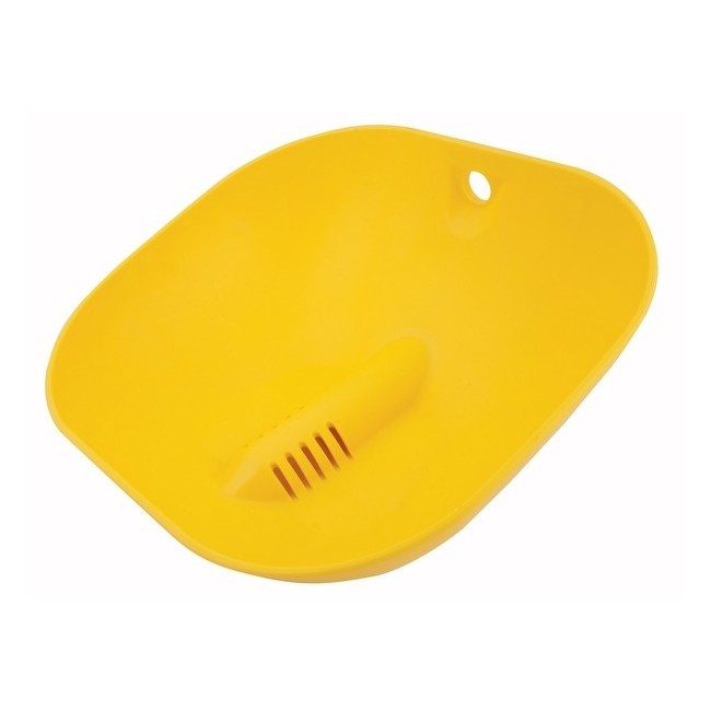 Cuvette de rechange en plastique jaune ABS pour douches oculaires ou faciales Halo par Bradley.