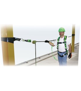 Miller Techline temporary horizontal lifeline system for fall protection without overhead anchorage