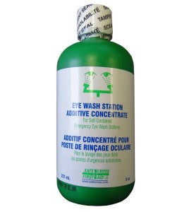 Antibacterial solution for portable eyewash stations’ water tanks, 237 ml.