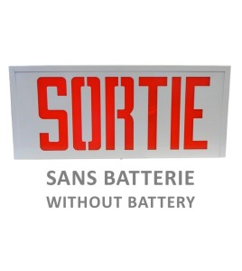 Enseigne «Sortie» 120V sans batterie, approuvée CSA. Boîtier en acier, face simple ou double.