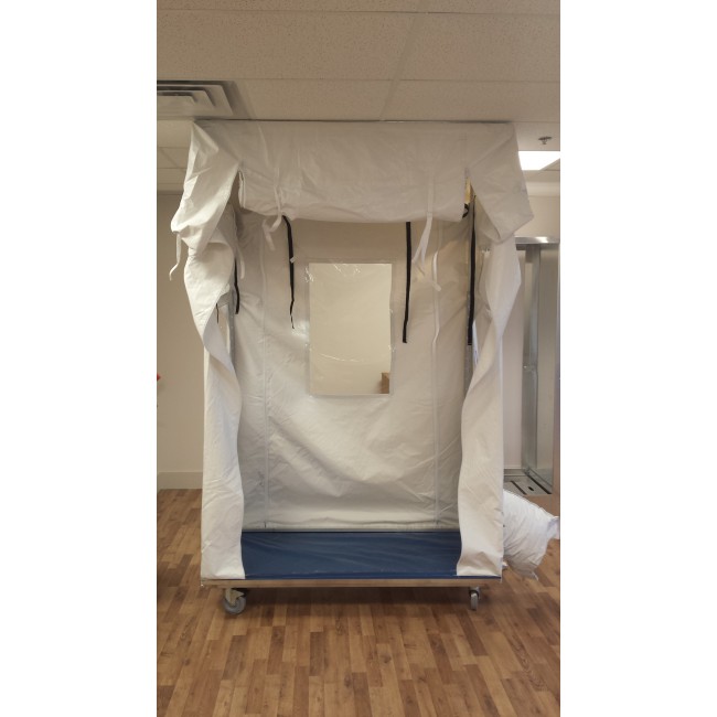 Mobile containment cub kit for asbestos removal and decontamination.