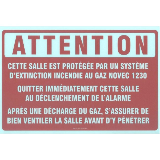 Affiche autocollant, 8 X 12"  Gaz novec1230