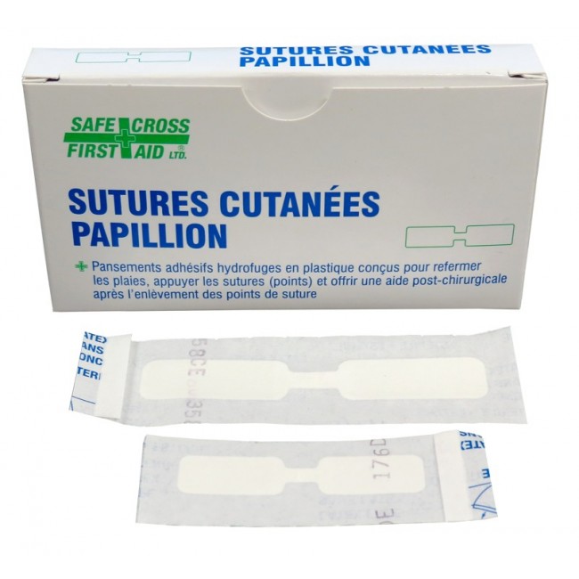 Butterfly skin closure strips for sutures, medium & large, 20/box.