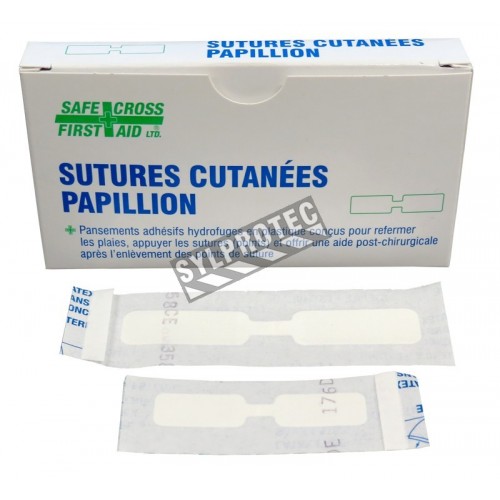 Butterfly skin closure strips for sutures, medium & large, 20/box.