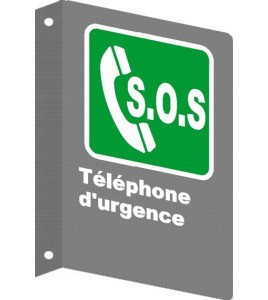 French CSA "S.O.S. Emergency Phone" sign in various sizes, shapes, materials & languages + options