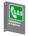 French CSA "S.O.S. Emergency Phone" sign in various sizes, shapes, materials & languages + options