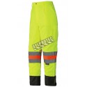 Pantalon imperméable en polyester jaune haute visibilité pour signaleur, conforme aux normes CSA et Transports Québec (XS à 4XL)