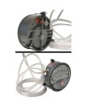 Magnehelic pressure gauge with scale from 0 to 0.5 inches of water (0 to 120 Pa), to indicate differential pressure