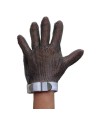 Ambidextrous cut-resistant A9, UL-listed stainless steel metal mesh glove. FDA approved for food handling. Sold individually.