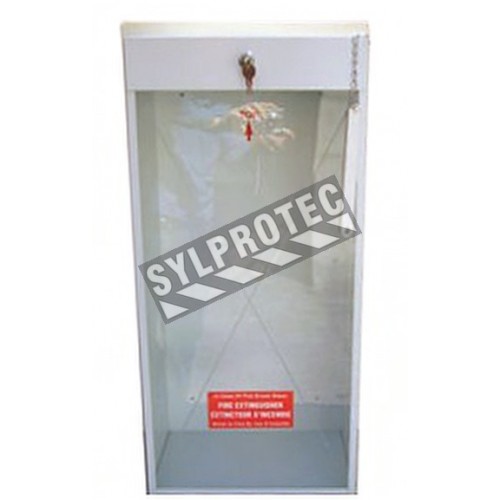 Surface-mounted steel cabinet for 20 lbs or 2.5 gal extinguishers