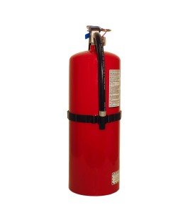 Portable fire extinguisher with powder, 20 lbs, type ABC, ULC 10A-120 BC, with wall hook.