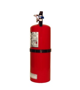 Portable fire extinguisher with powder, 20 lbs, type ABC, ULC 10A-120 BC, with wall hook.