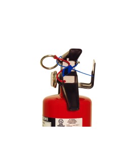 Portable fire extinguisher with powder, 5 lbs, type ABC, ULC 3A-10BC, with wall hook.