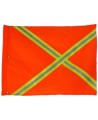 Orange nylon traffic flag with yellow and reflective stripes, 18 x 26 in.