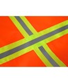 Orange nylon traffic flag with yellow and reflective stripes, 18 x 26 in.