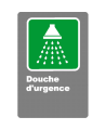 French CSA "Emergency Shower" sign in various sizes, shapes, materials & languages + optional features