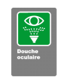 French CSA "Emergency Eyewash" sign in various sizes, shapes, materials & languages + optional features