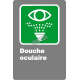 French CSA "Emergency Eyewash" sign in various sizes, shapes, materials & languages + optional features