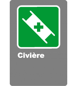 Affiche CSA «Civière» en français, formats & matériaux divers, d’autres langues & éléments optionnels