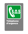 Affiche CSA «S.O.S. Téléphone d’urgence» en français: divers formats, matériaux, langues & options