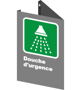 French CSA "Emergency Shower" sign in various sizes, shapes, materials & languages + optional features