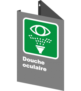 French CSA "Emergency Eyewash" sign in various sizes, shapes, materials & languages + optional features