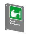 French CSA "Emergency Stop" sign in various sizes, shapes, materials & languages + optional features