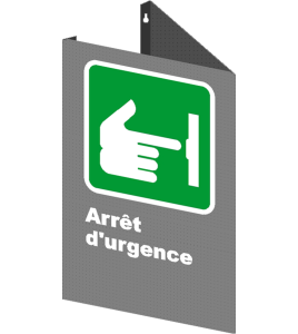 French CSA "Emergency Stop" sign in various sizes, shapes, materials & languages + optional features