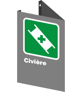 Affiche CSA «Civière» en français, formats & matériaux divers, d’autres langues & éléments optionnels