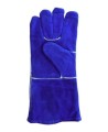 Welding blue leather glove, lined with Kevlar