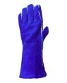 Welding blue leather glove, lined with Kevlar