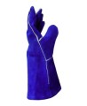 Welding blue leather glove, lined with Kevlar