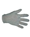 Form-fitting one-size-fits-all bleached polycotton-jersey knit inspector gloves for men approved by the CFIA. 12 pairs/pack.