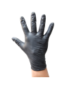 6 mils ambidextrous powder-free black nitrile disposable gloves. AQL of 1,5 granted by CGSB. Size: small (7) to XX-large (11)