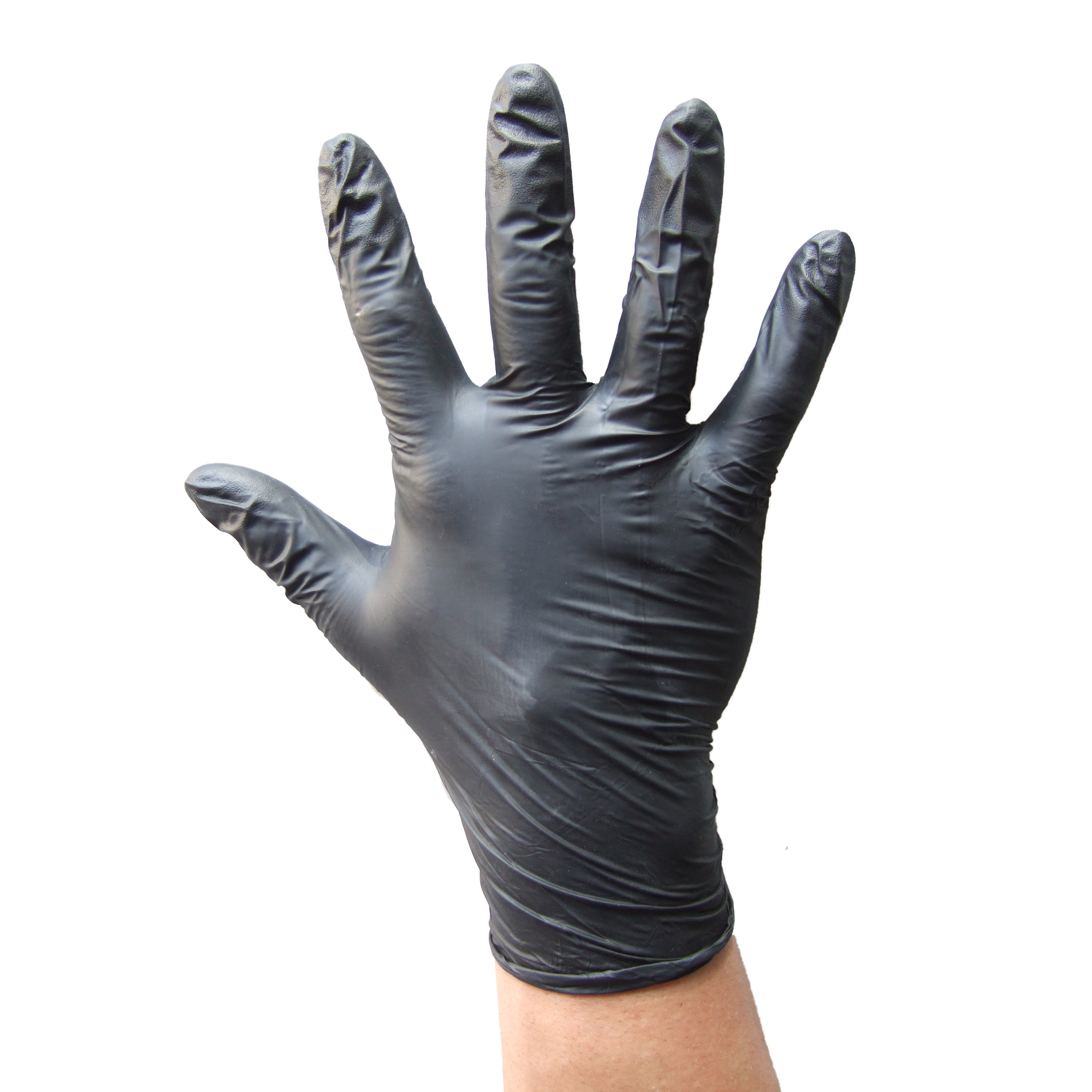 black nitrile disposable gloves