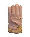 Gants de cuir fleur, poignet ouvert, pour femme