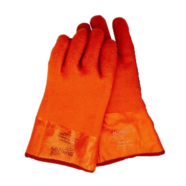 Gants de pvc finition rugeuse avec poignet ouvert