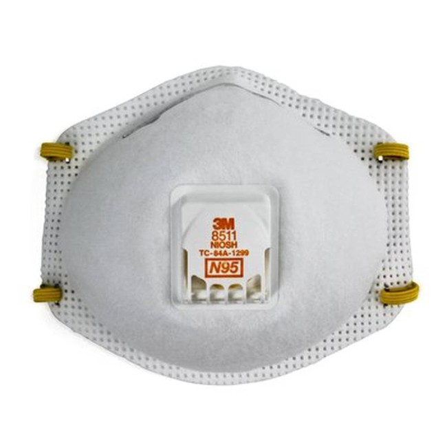 Masque de protection respiratoire 8511 avec valve de 3M, N95. Efficace contre les particules solides et liquides sans huile.