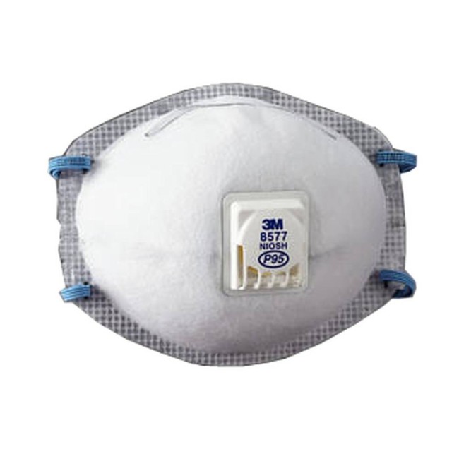 Masque de protection respiratoire P95 avec soupape de 3M. Protection contre les particules huileuses et les vapeurs organiques.