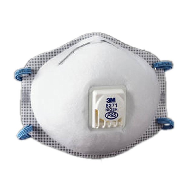 Masque de protection respiratoire P95 avec soupape de 3M. Protection contre les particules solides, liquides et huileuses.