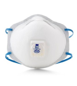 Masque de protection respiratoire P95 avec soupape de 3M. Protection contre les particules solides, liquides et huileuses.