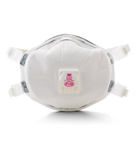 Masque de protection respiratoire P100 avec soupape de 3M, contre les particules huileuses et certaines particules dangereuses.