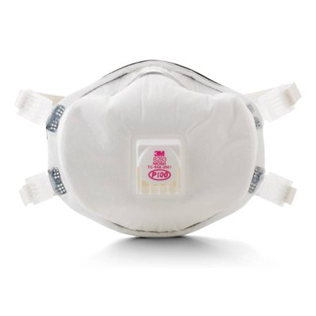 Masque de protection respiratoire P100 avec soupape de 3M, contre les particules huileuses et certaines particules dangereuses.