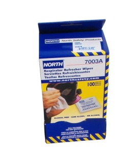 Serviette nettoyante sans alcool, de North pour masque de protection respiratoire, 5 po X 7 po, (100 par boite).