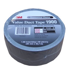 Silver polyethylene adhesive strip, ideal for tight sealing regulatory bags for hazardous wastes. Thickness: 9 mils, 2"x180'.